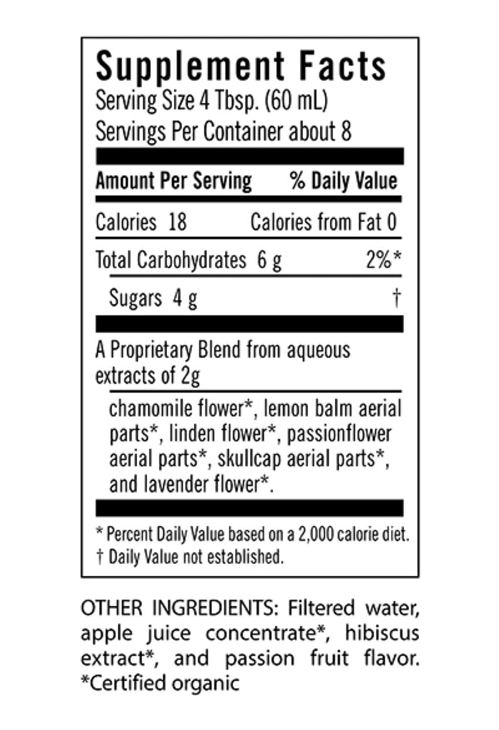 Close-up of Flora Sleep-Essence herbal blend with chamomile, lemon balm, linden, passionflower, skullcap, and lavender