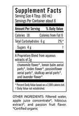 Close-up of Flora Sleep-Essence herbal blend with chamomile, lemon balm, linden, passionflower, skullcap, and lavender