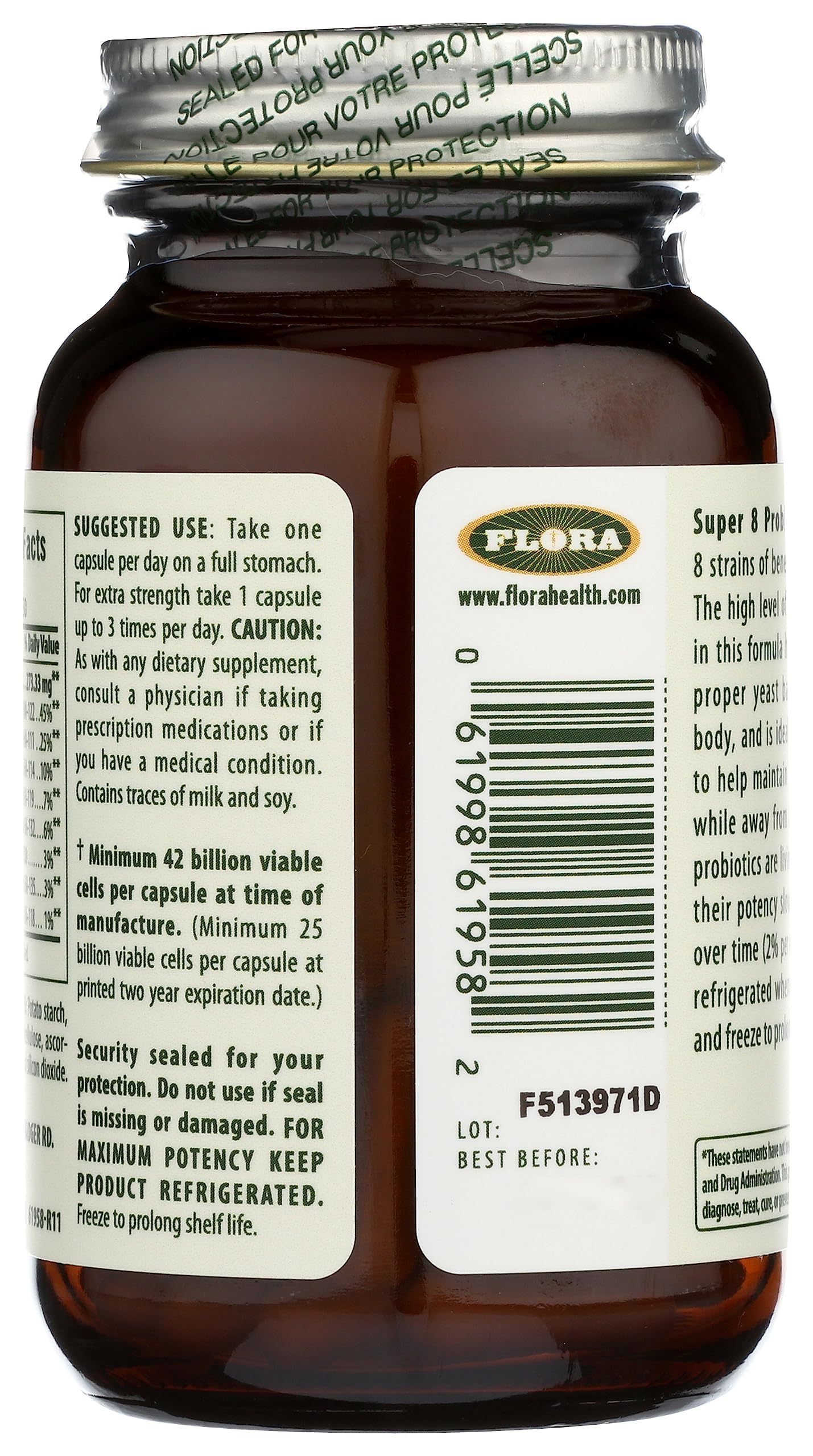 Shelf-ready Flora Udo’s Choice Super 8 probiotic product image