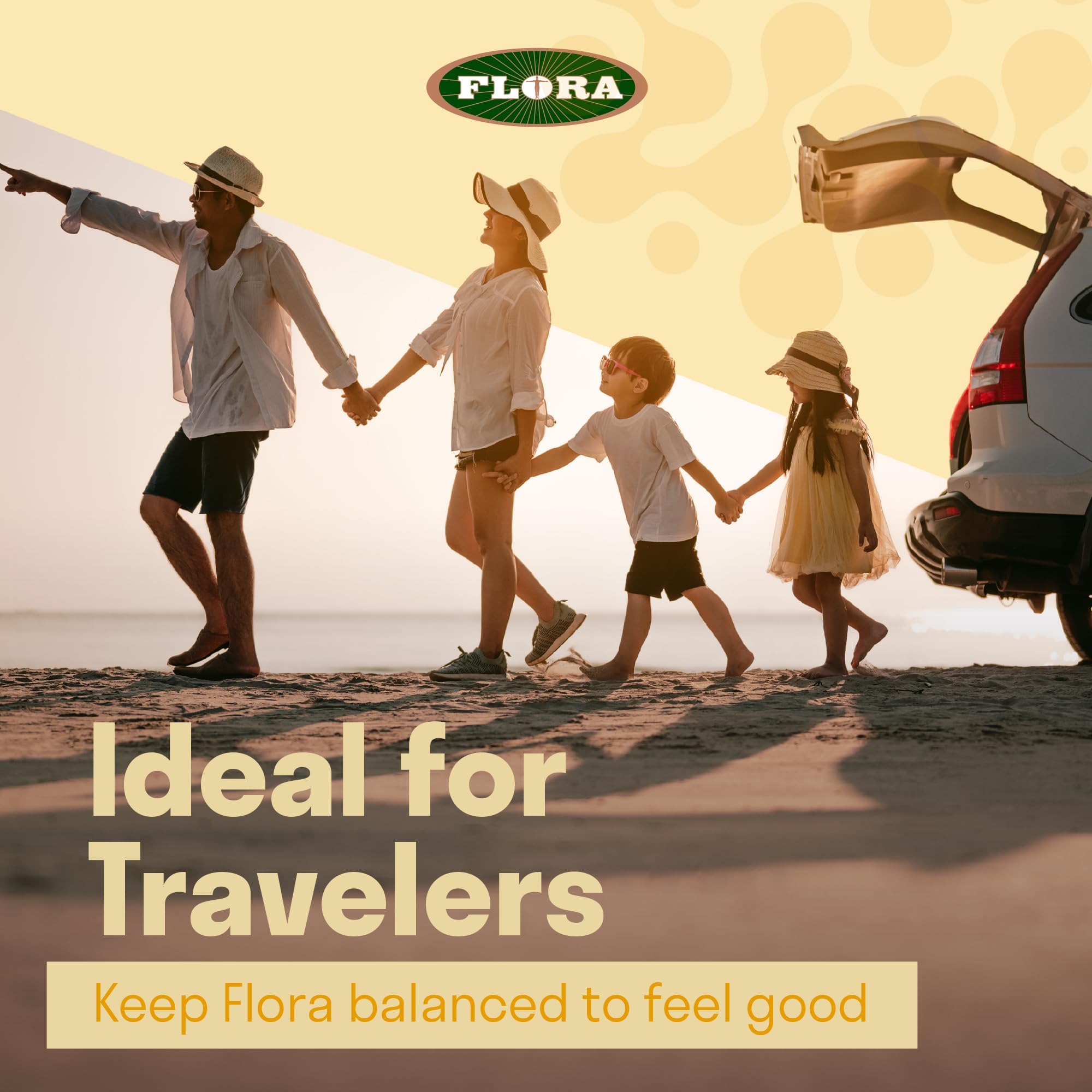 Travel-friendly vegetarian capsules in a bottle for Flora Super Bifido Plus