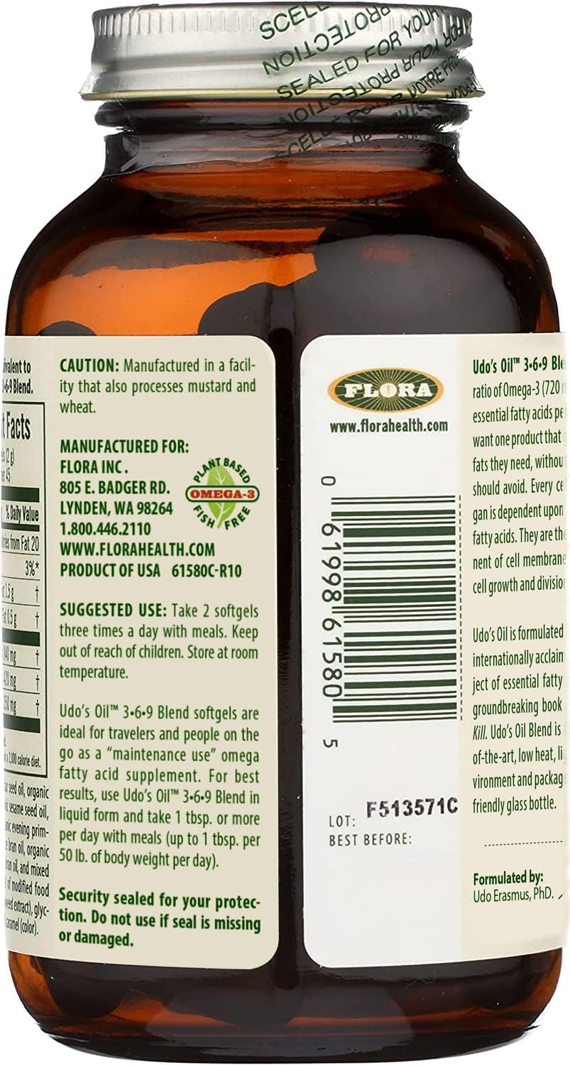 Ingredients panel showing organic coconut oil, evening primrose seed oil, flax seed oil