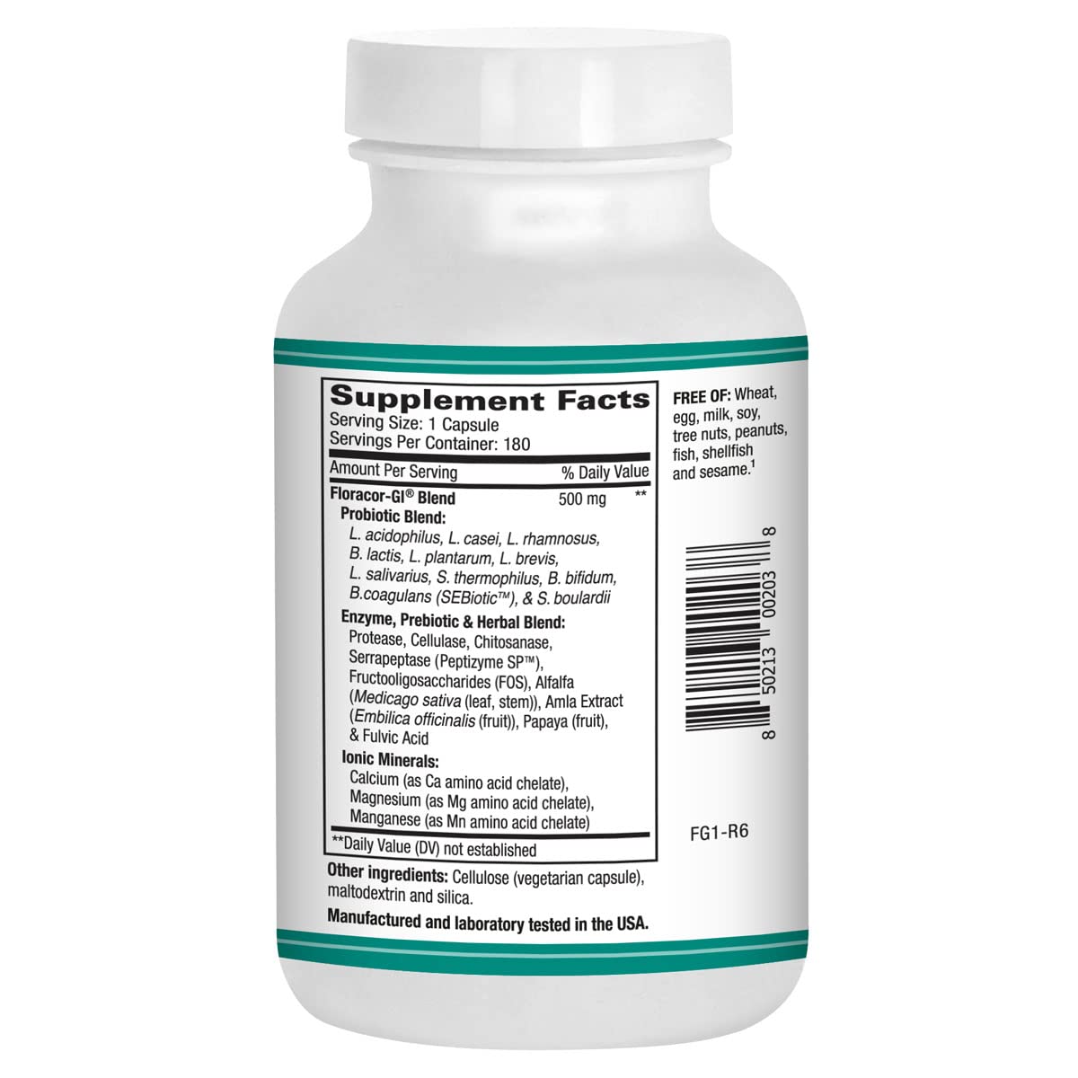 Close-up of Floracor-GI capsules