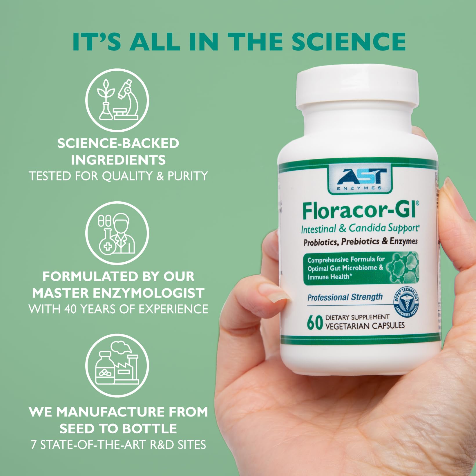 Packaging and product claims for Floracor-GI