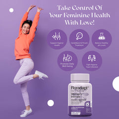 Close-up of vegan probiotic capsules for women's health