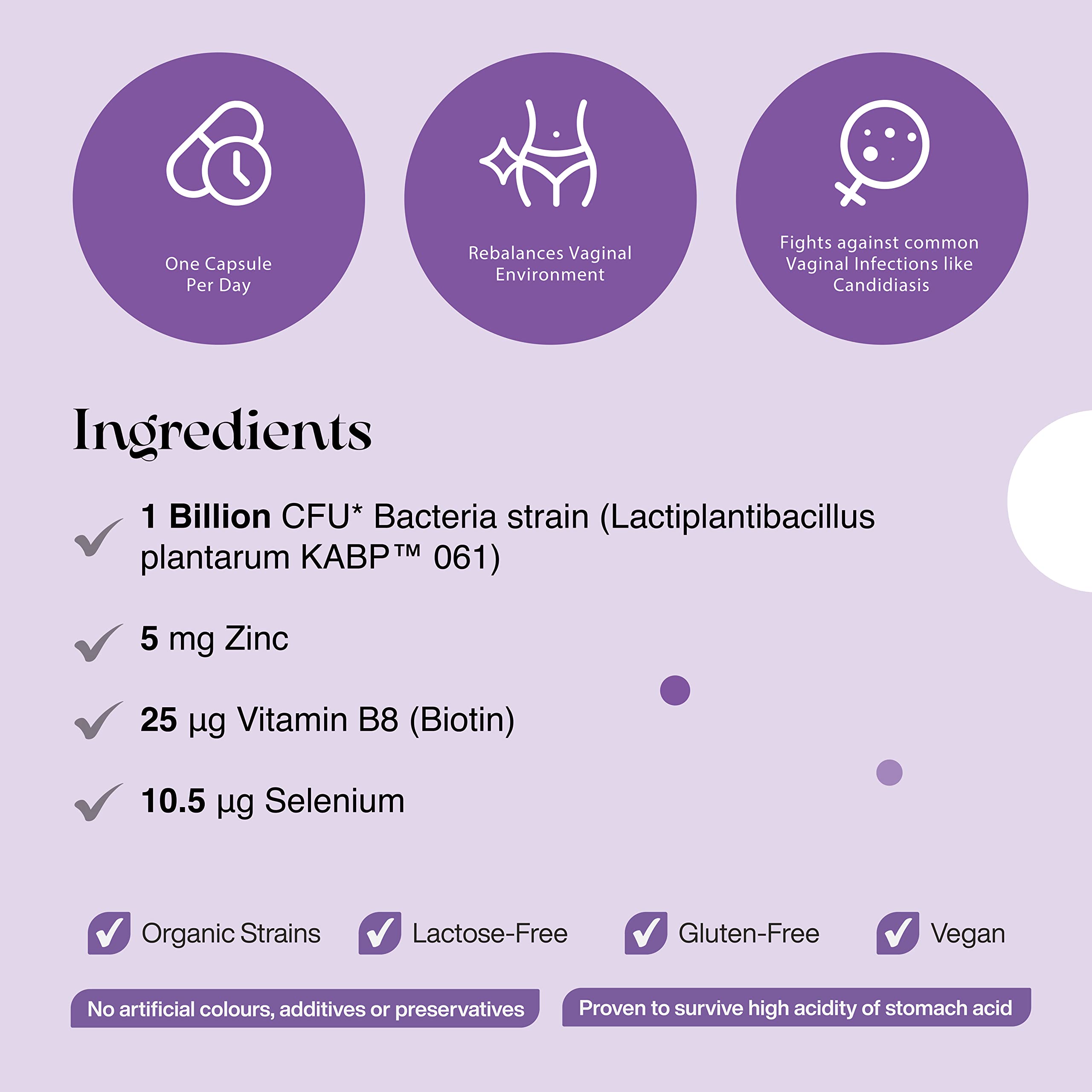 Biotin and organic ingredients close-up