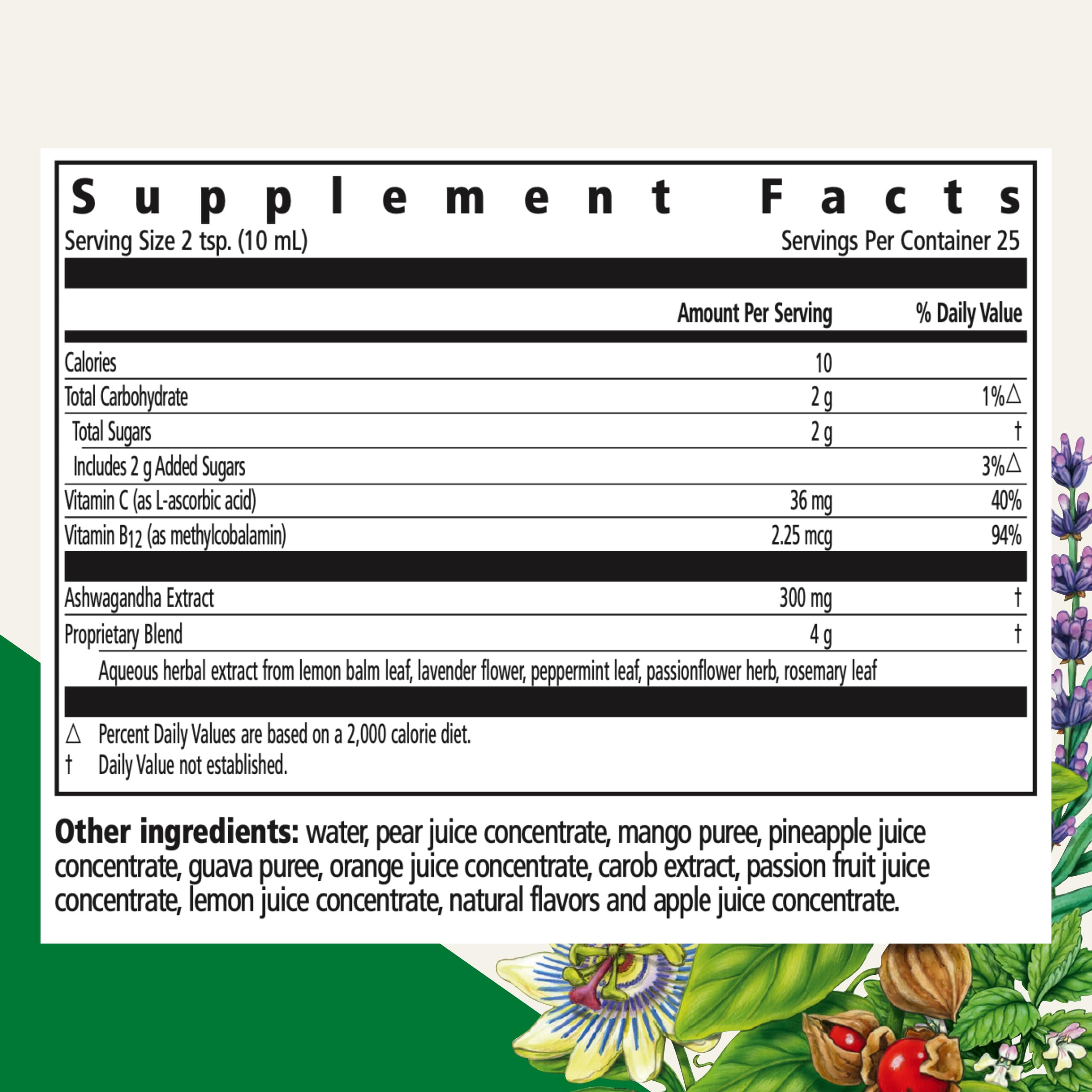 Back view of Floradix Ashwagandha Liquid bottle