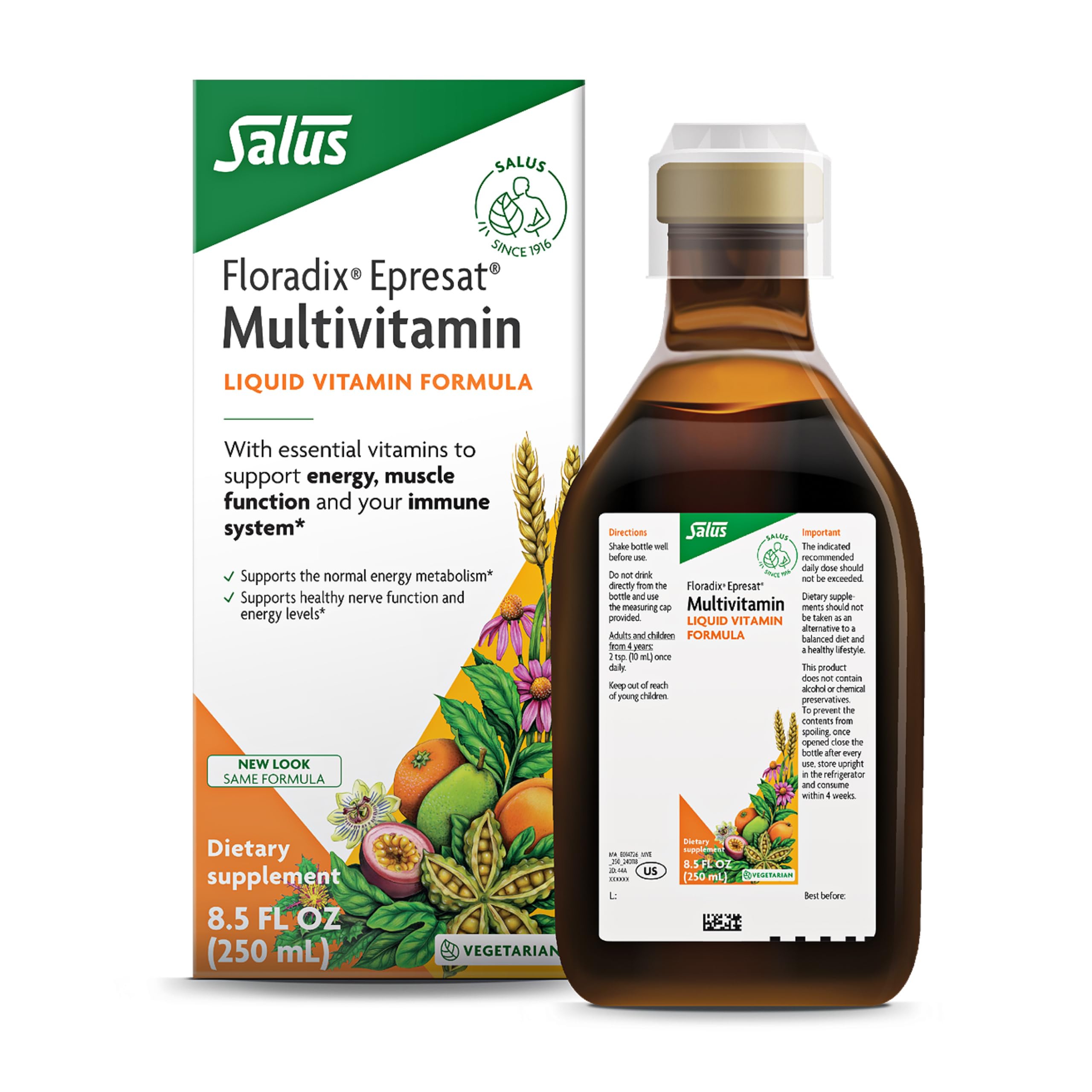 Floradix Epresat adult liquid multivitamin bottle 8.5 fl oz