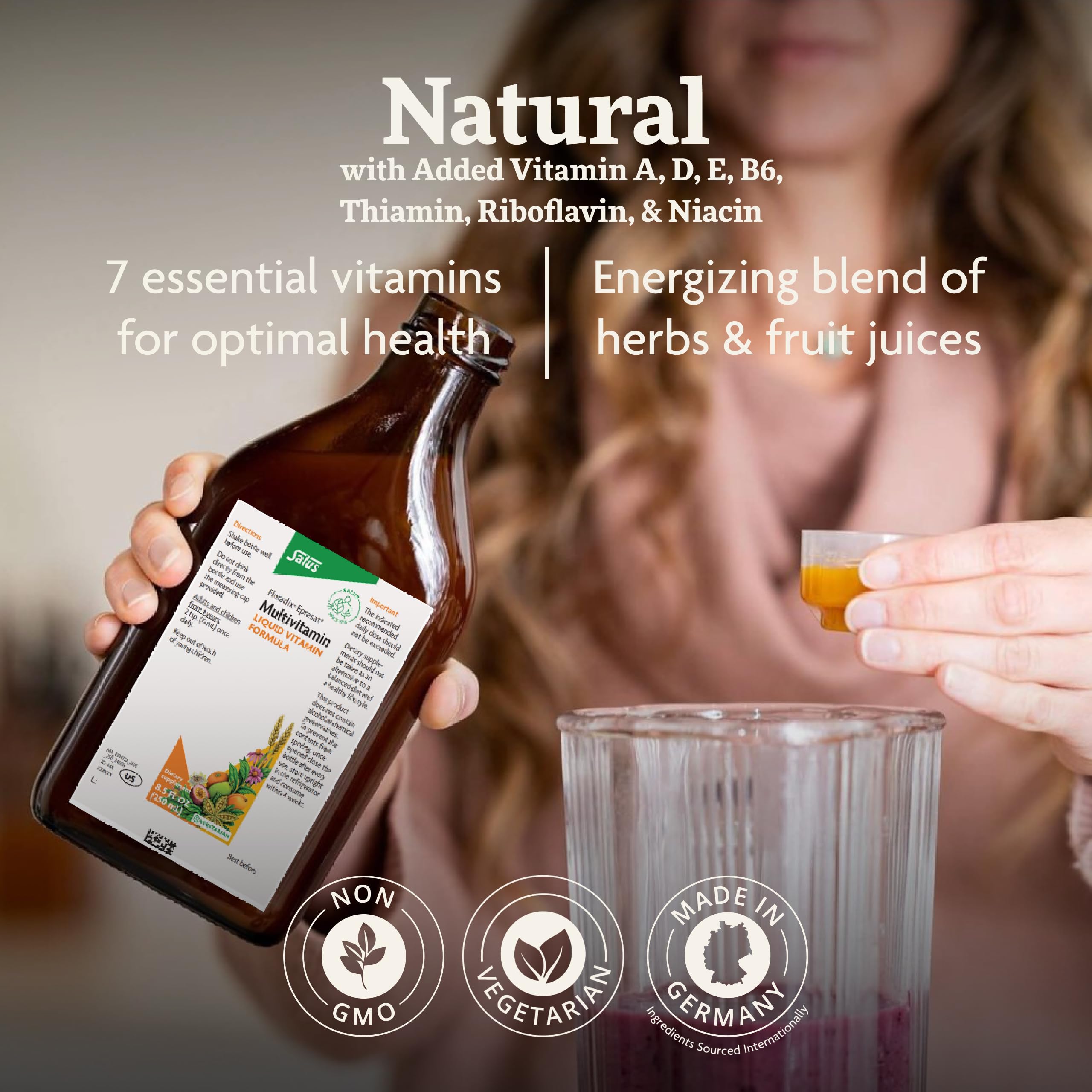 Ingredient panel of Floradix Epresat liquid multivitamin