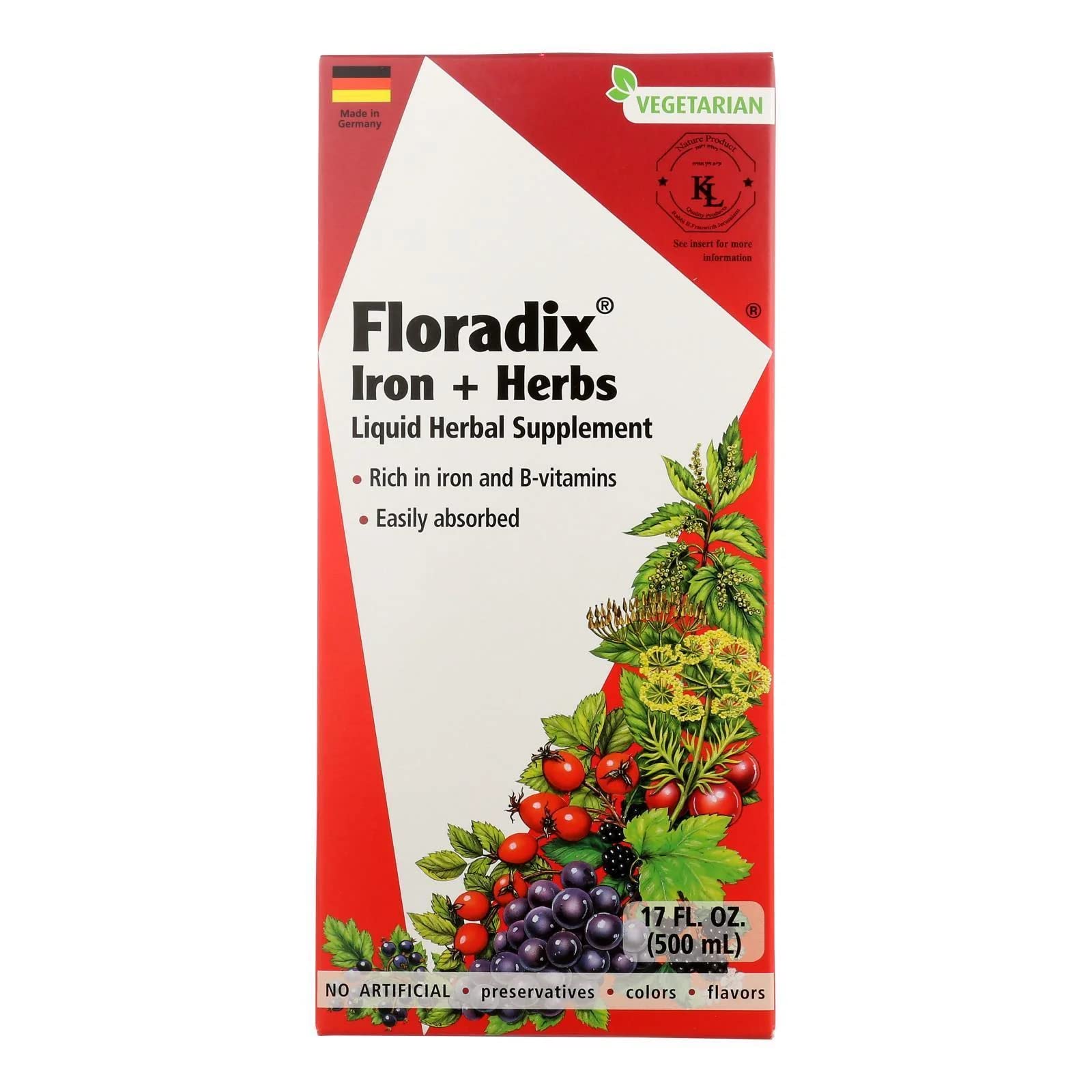 Floradix Iron & Herbs bottle, 17 FZ