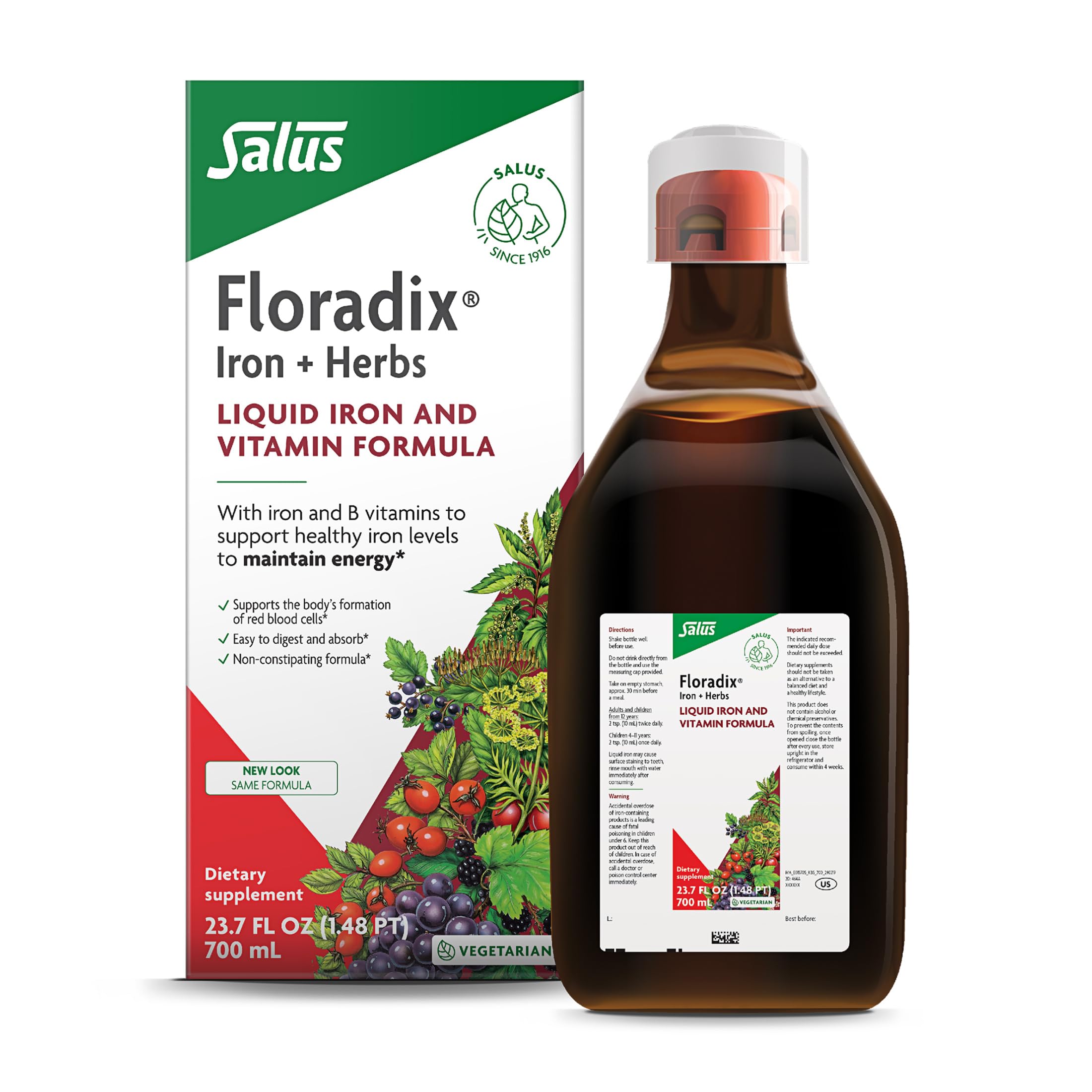 Floradix Iron and Herbs bottle for daily iron support.
