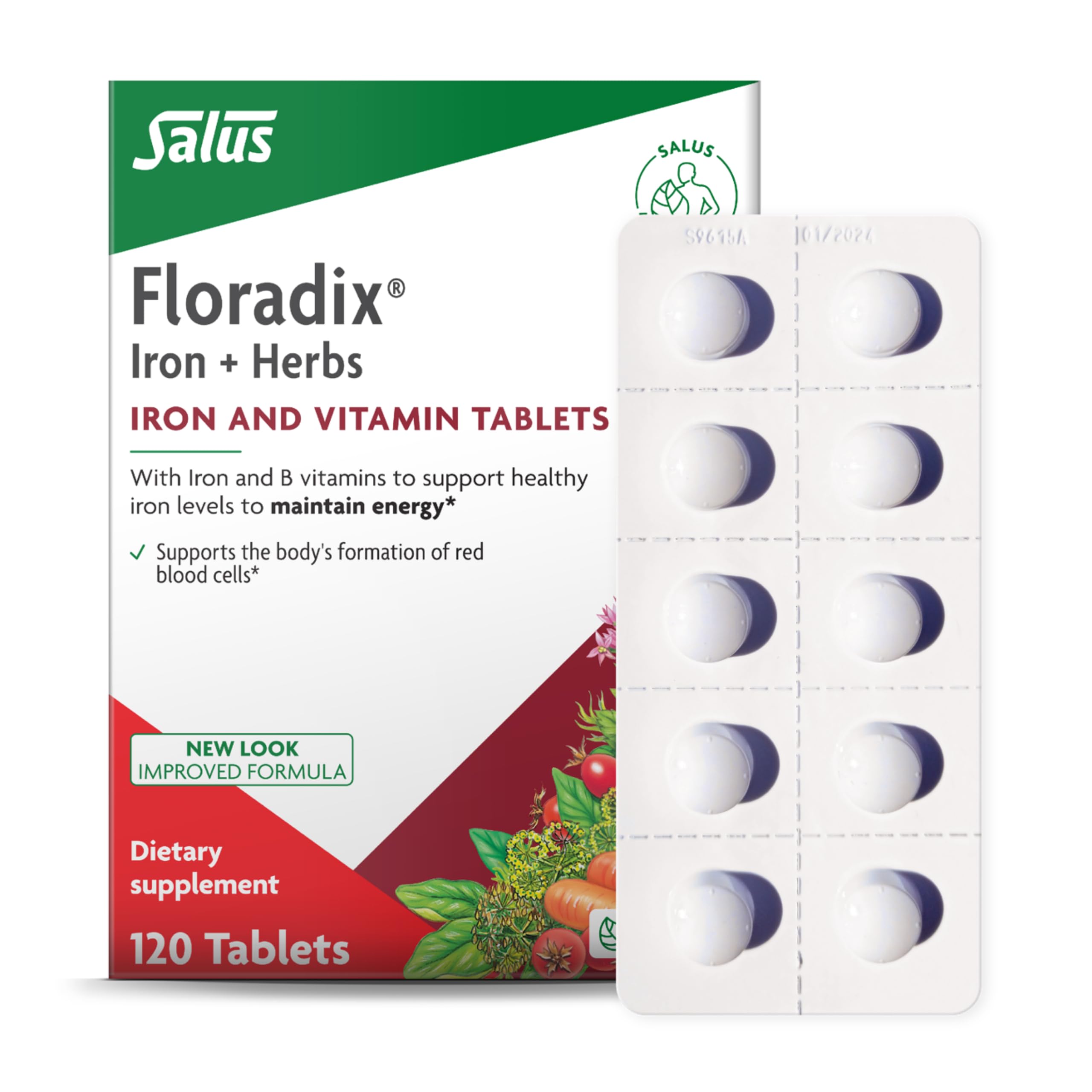 Floradix Iron Tablets bottle front label
