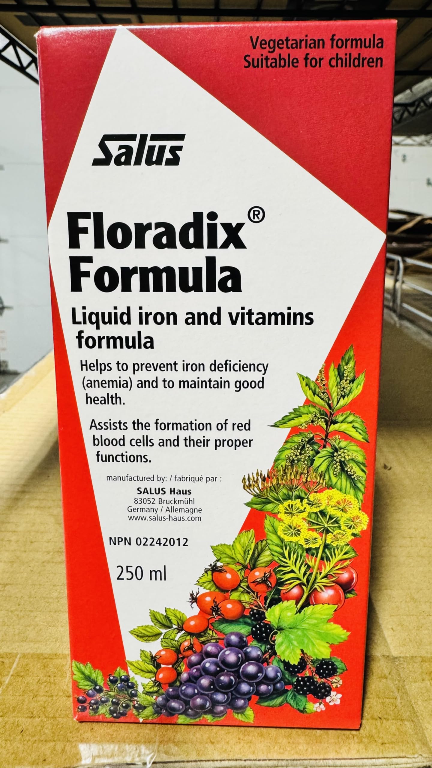 Floradix Liquid Iron bottle being poured for easy energy support