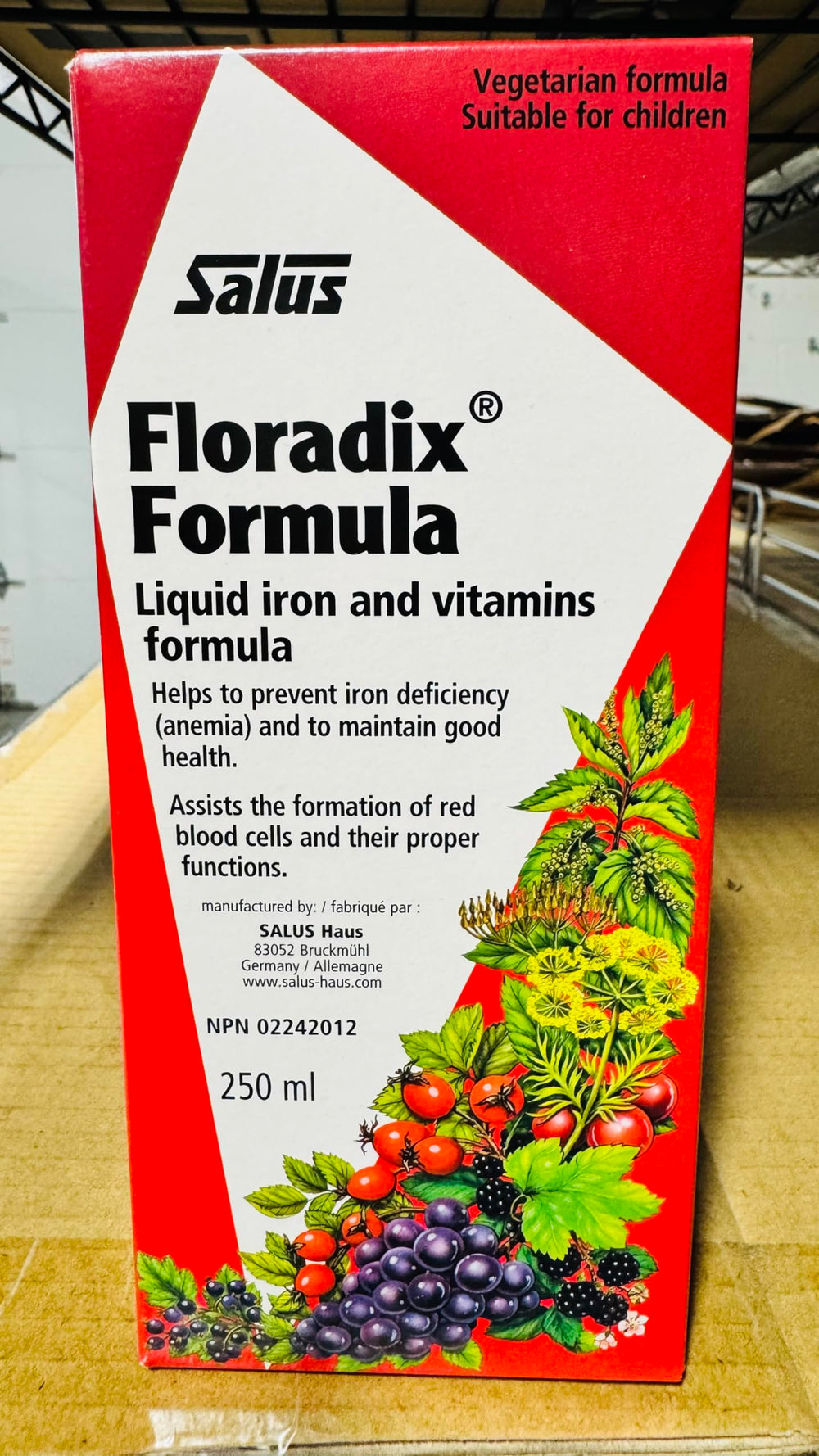 Floradix Liquid Iron bottle being poured for easy energy support