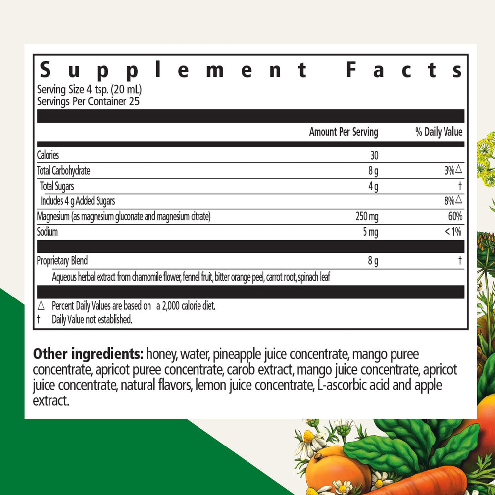 Close-up of Floradix Magnesium Liquid bottle label