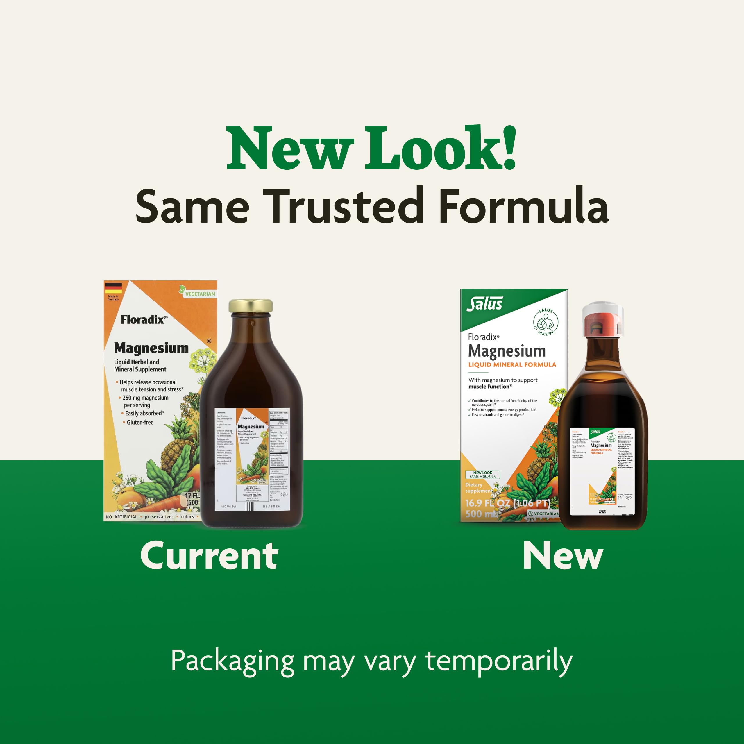 16.9 fl oz bottle of Floradix Magnesium Liquid