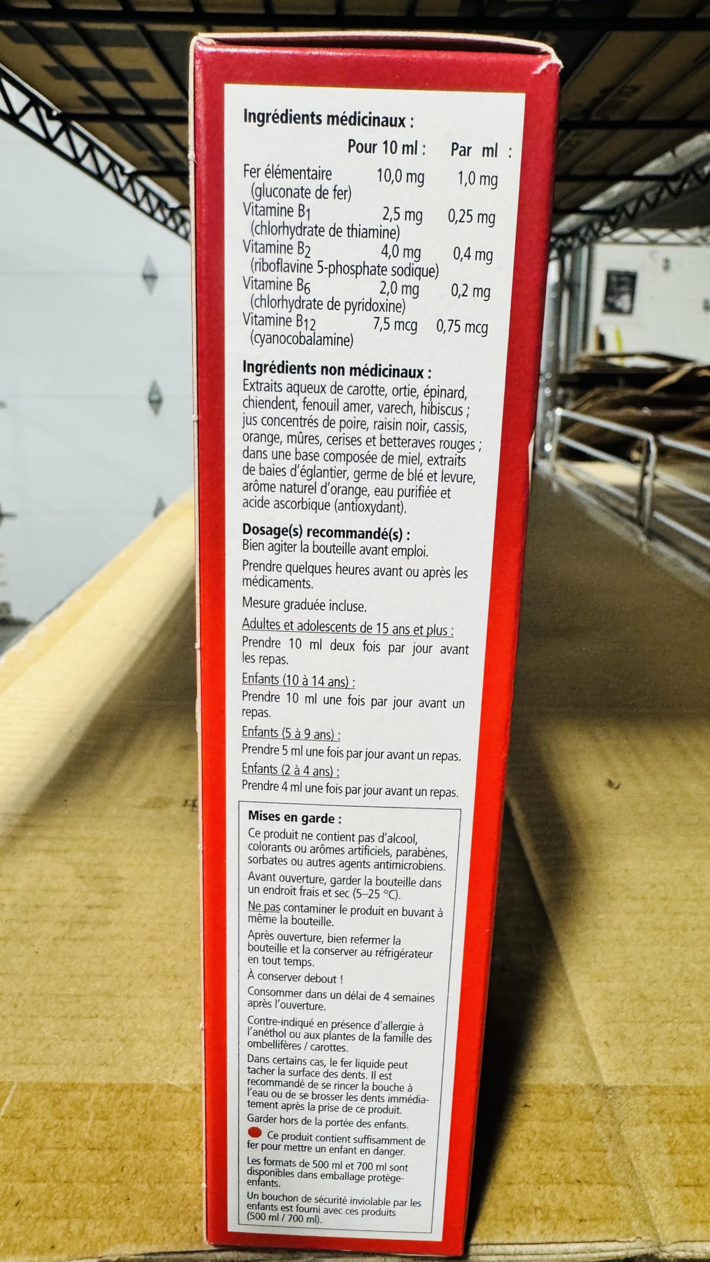 Floradix vegetarian-friendly label signals lactose-free, alcohol-free formulation