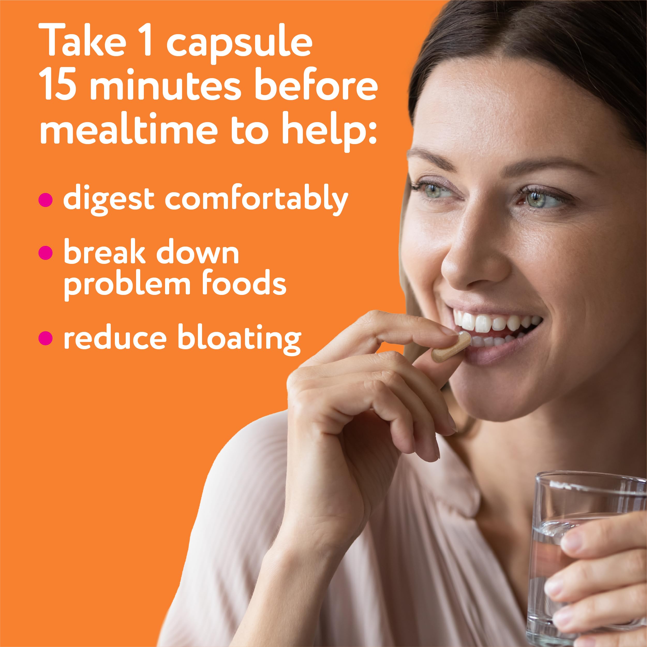 Bottle highlighting gluten and dairy digestion support