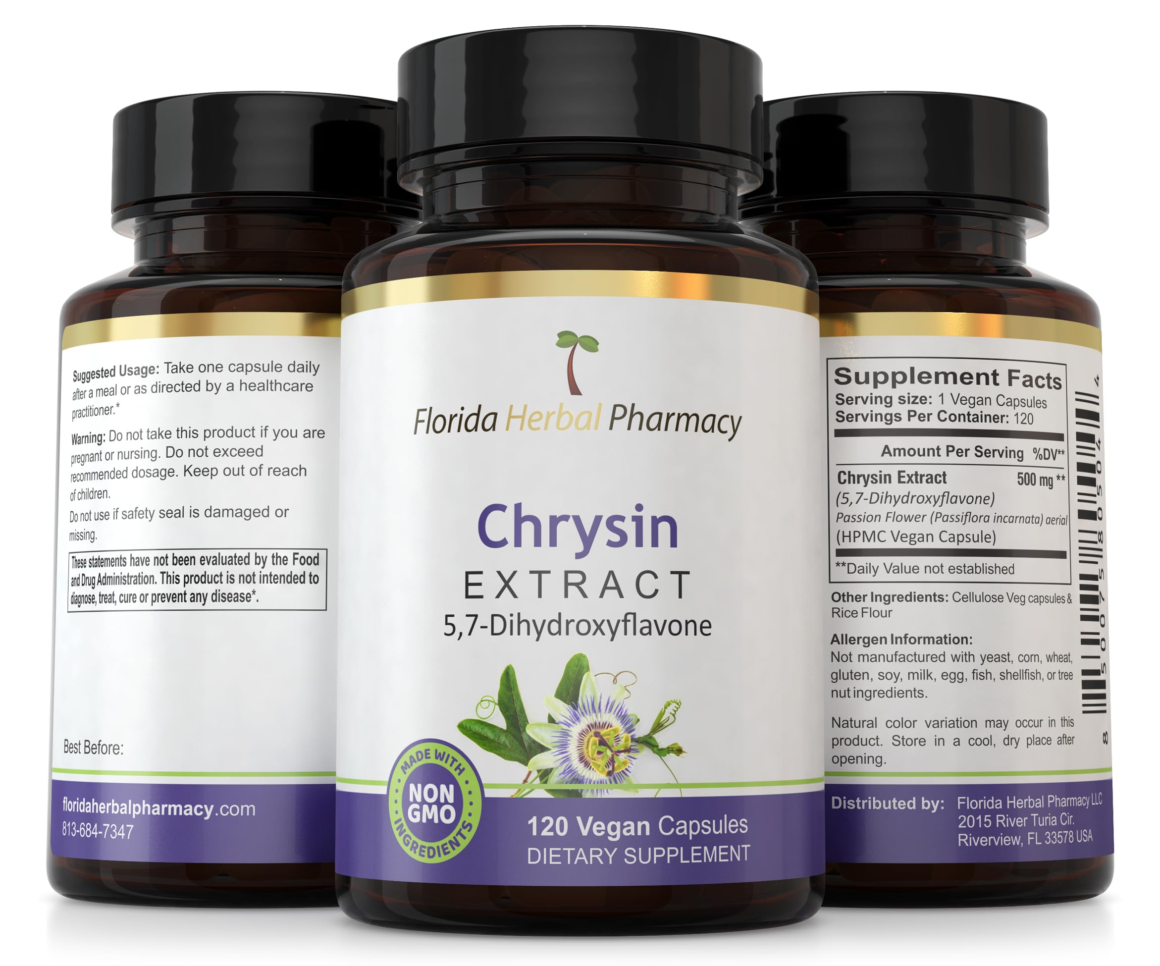 GMO-free and third-party tested packaging label