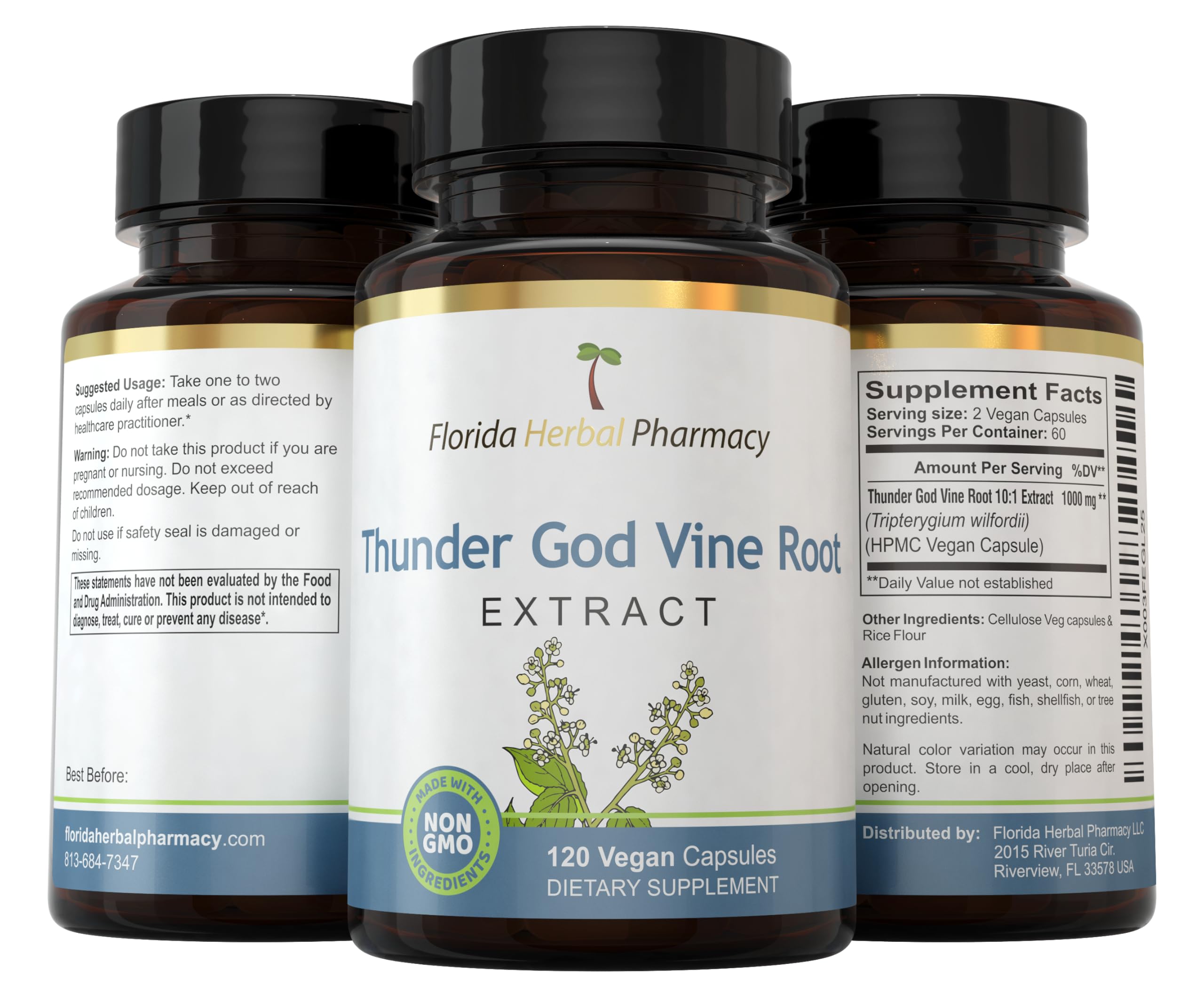 Non-GMO herbal supplement packaging for adults