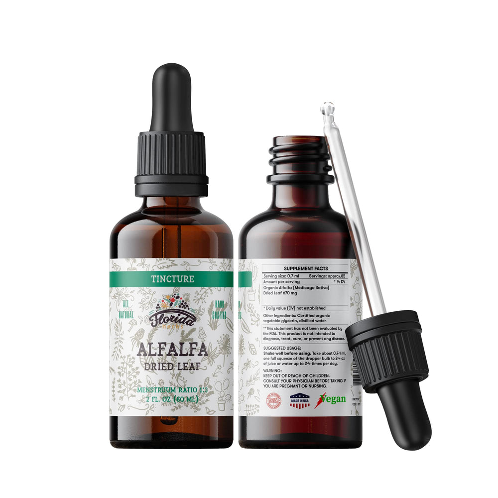 Florida Herbs Alfalfa Tincture bottle and label