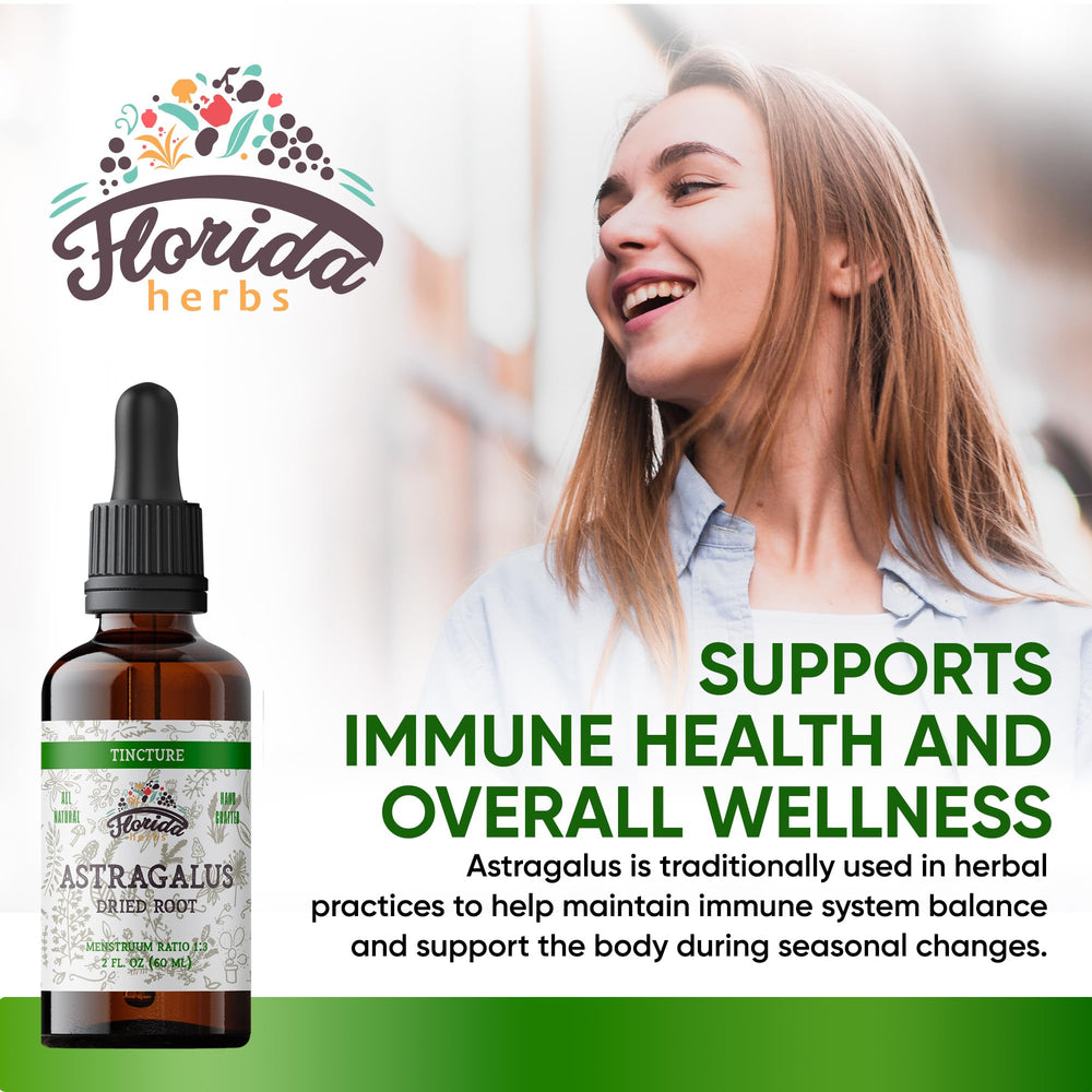 Close-up of FLORIDA HERBS Astragalus Tincture bottle