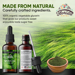 Dropper dispensing spirulina tincture