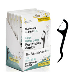 6-pack bamboo floss picks in bulk (300 pieces)