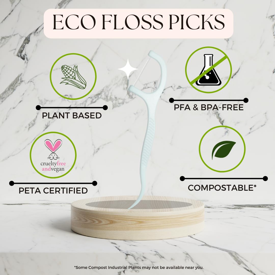 Travel-ready floss picks in a bulk pack for adults and kids