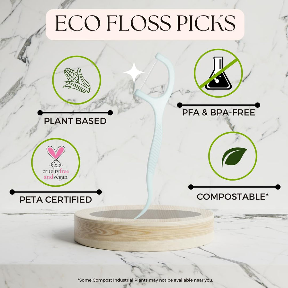 Travel-ready floss picks in a bulk pack for adults and kids
