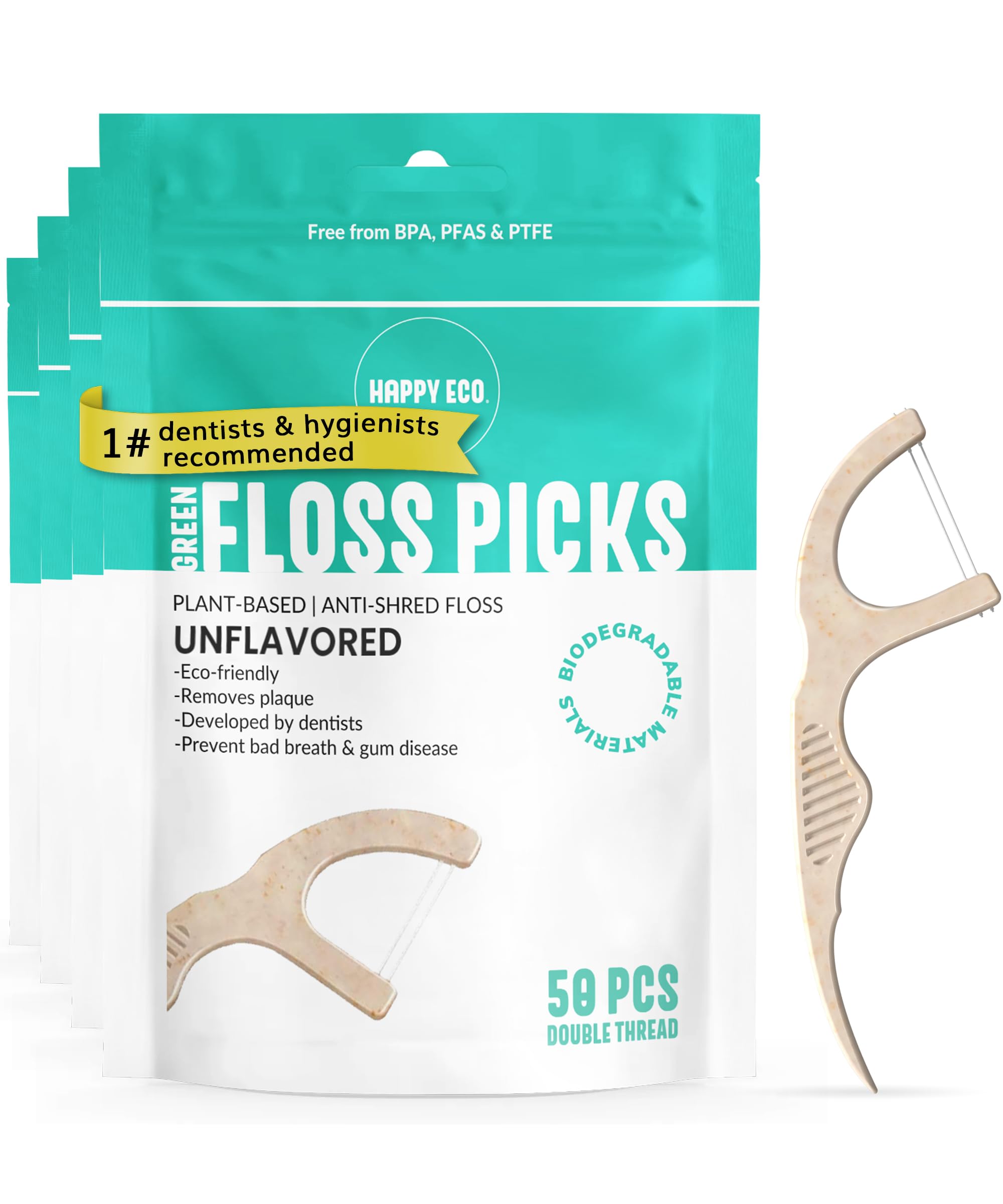 Biodegradable floss picks packaging