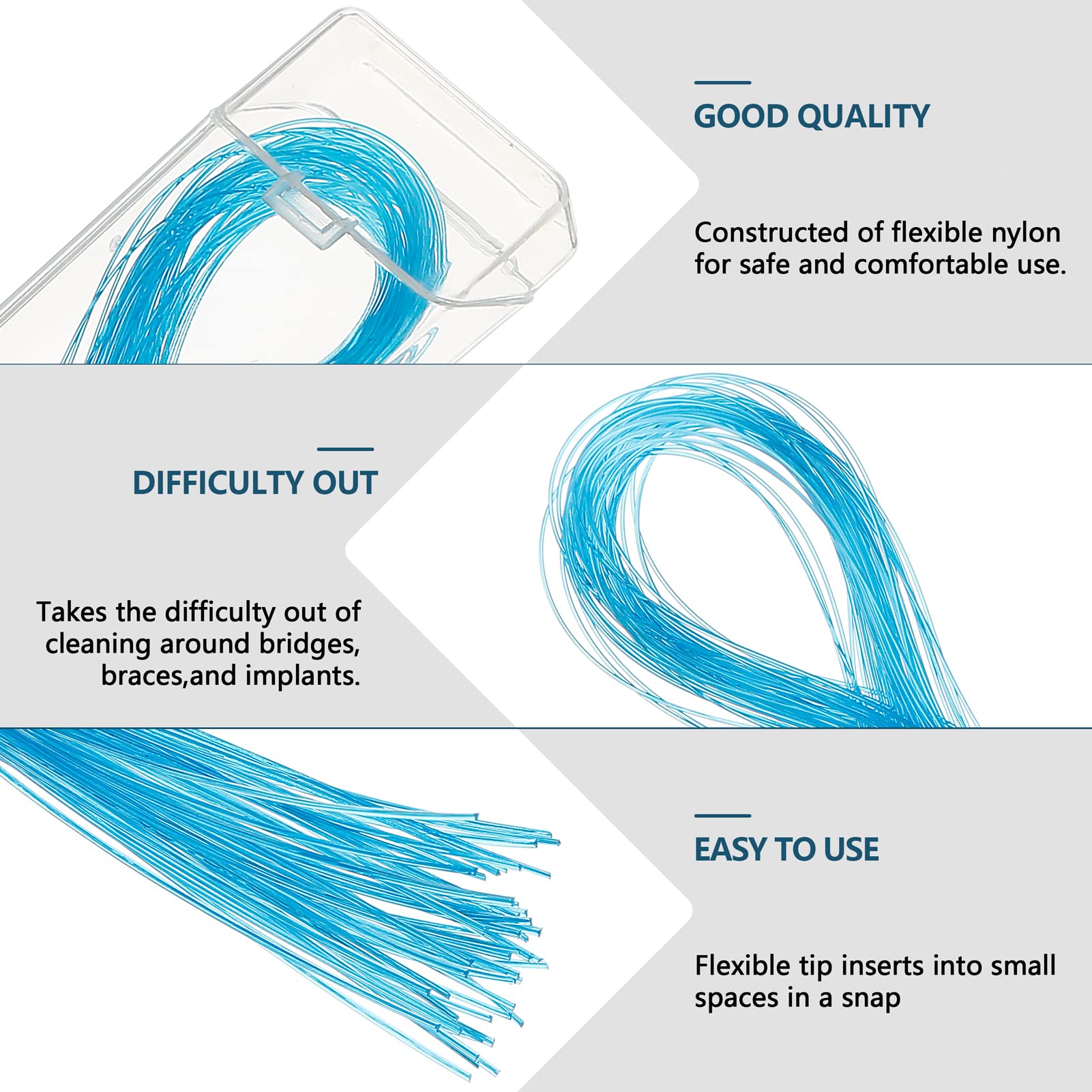 Floss threader inserting floss under braces