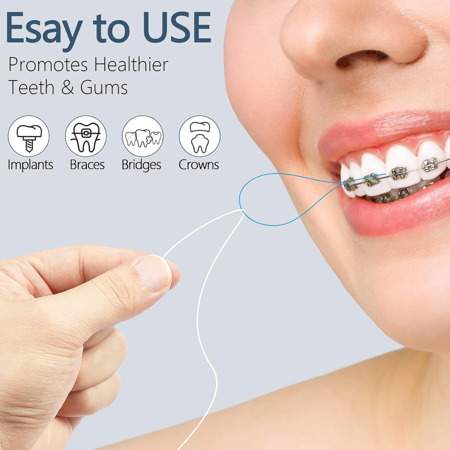 Easy-to-use floss threader with flexible design