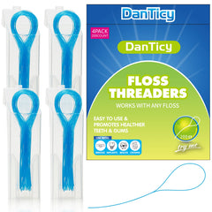 Pair of nylon floss threaders for dental cleaning