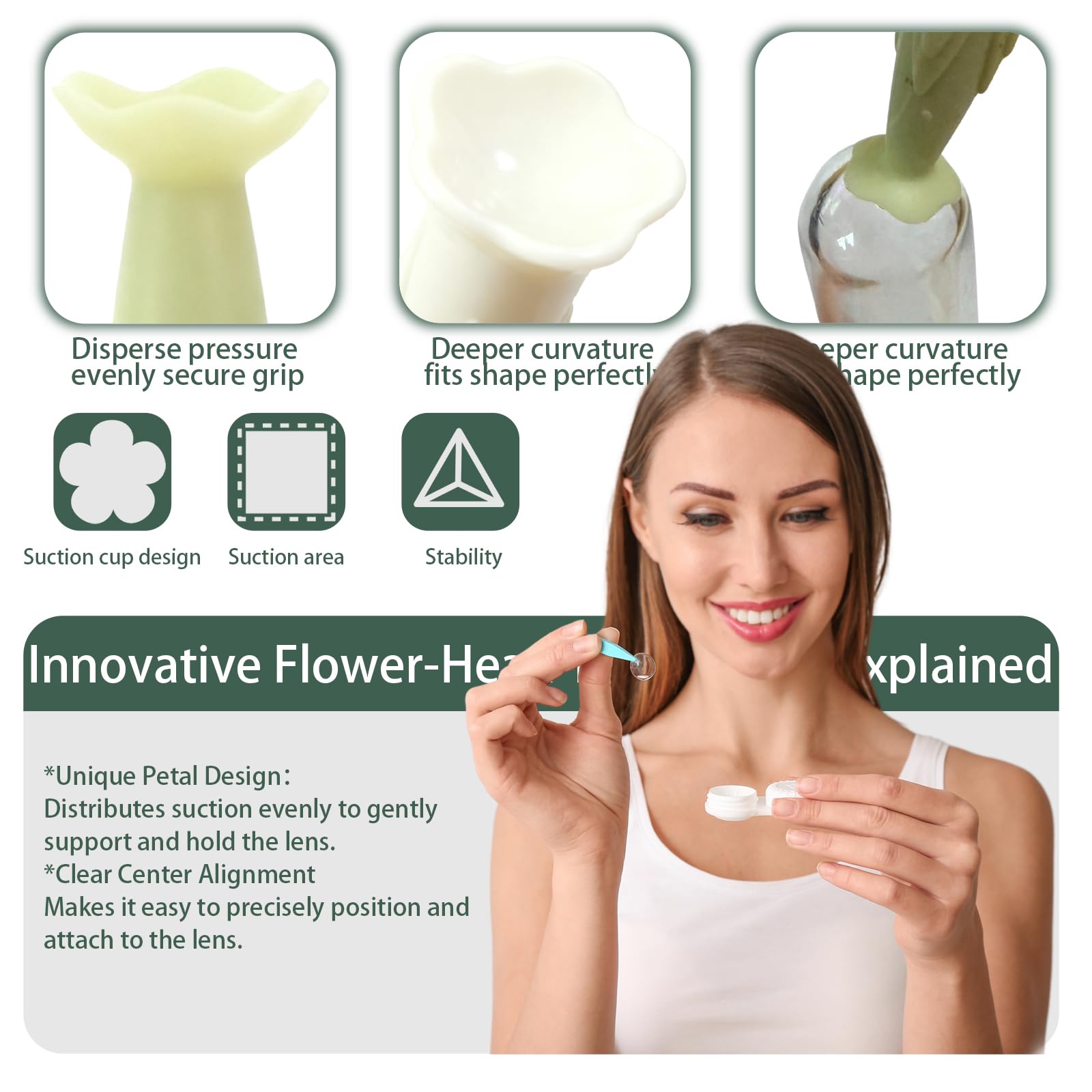 Storage box and four remover tools for RGP lenses