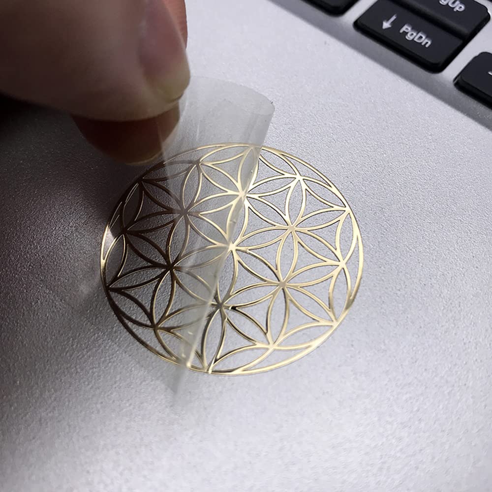 Flower of Life Orgonite sticker silver plated – set of 2