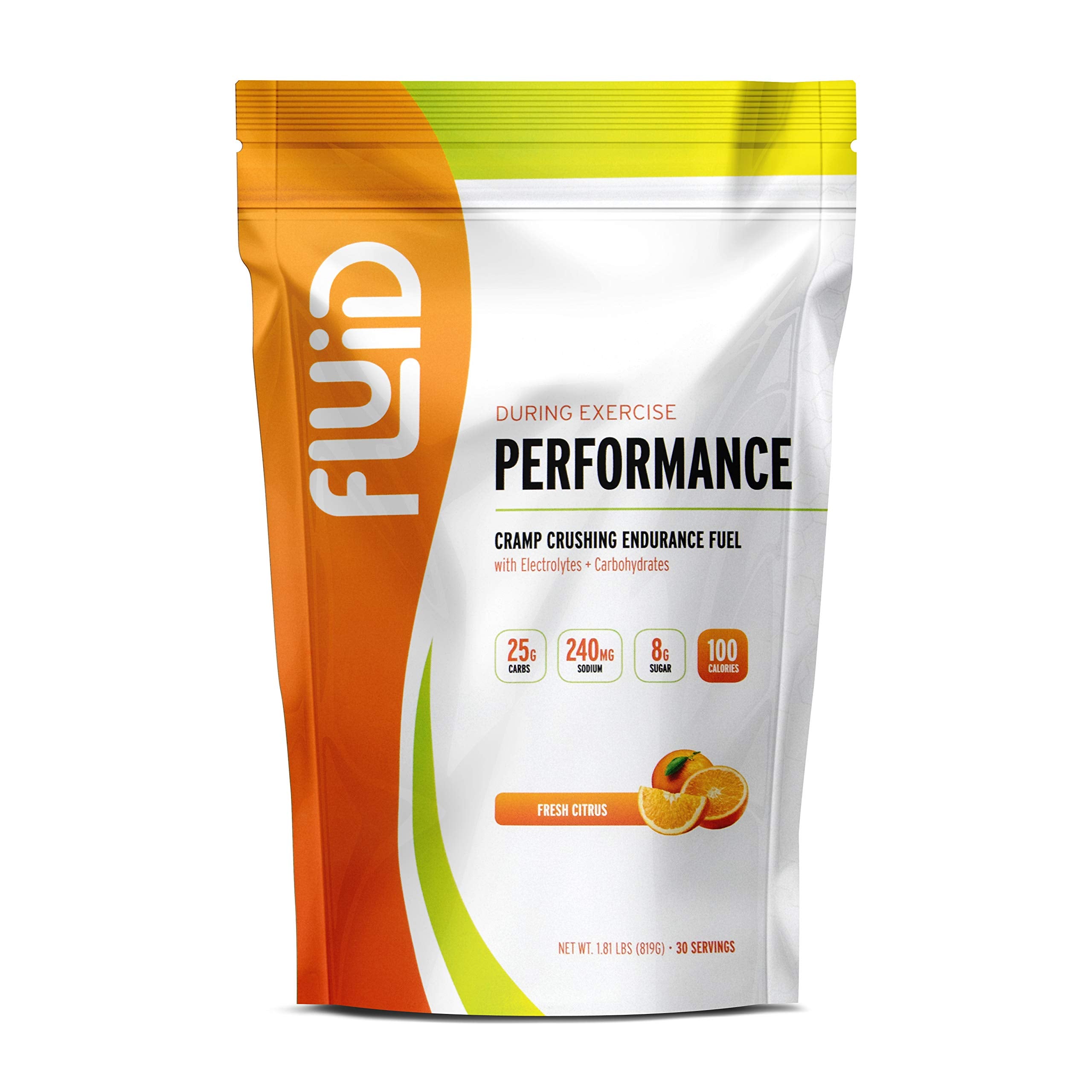 Fluid Performance Fresh Citrus packaging showing 30 servings