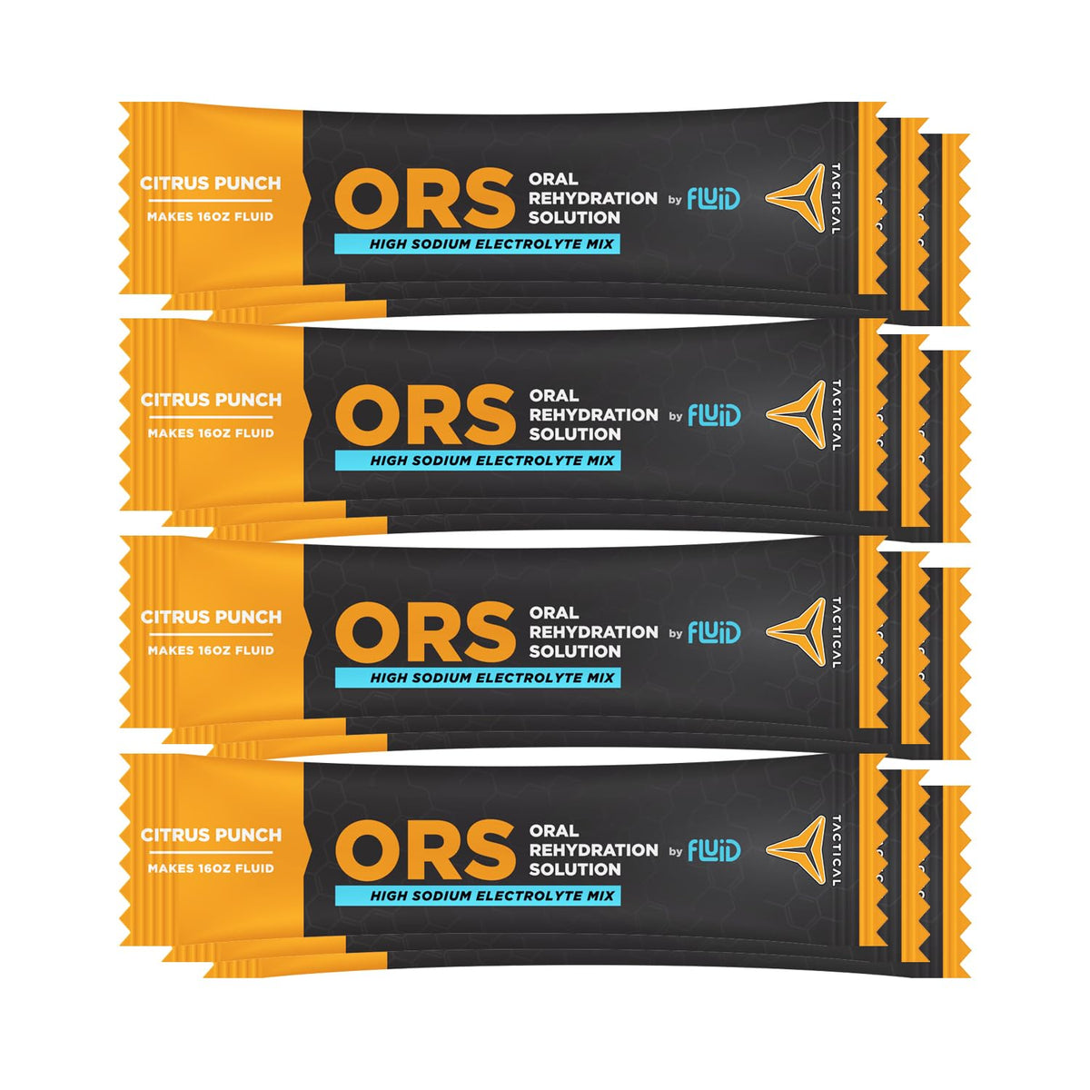 Fluid Tactical ORS Citrus Punch 12-pack front view for easy on-the-go hydration