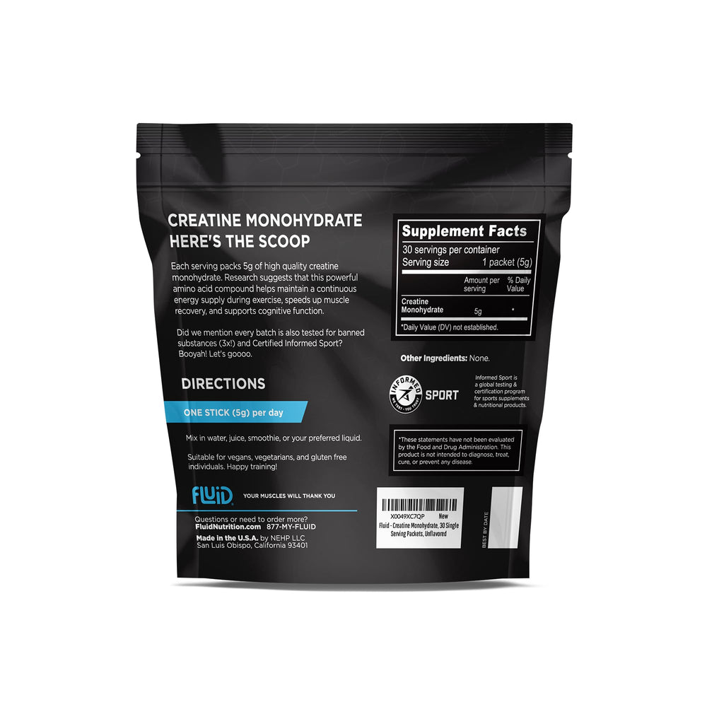 Informed Sport certified logo on Fluid Creatine Monohydrate packaging