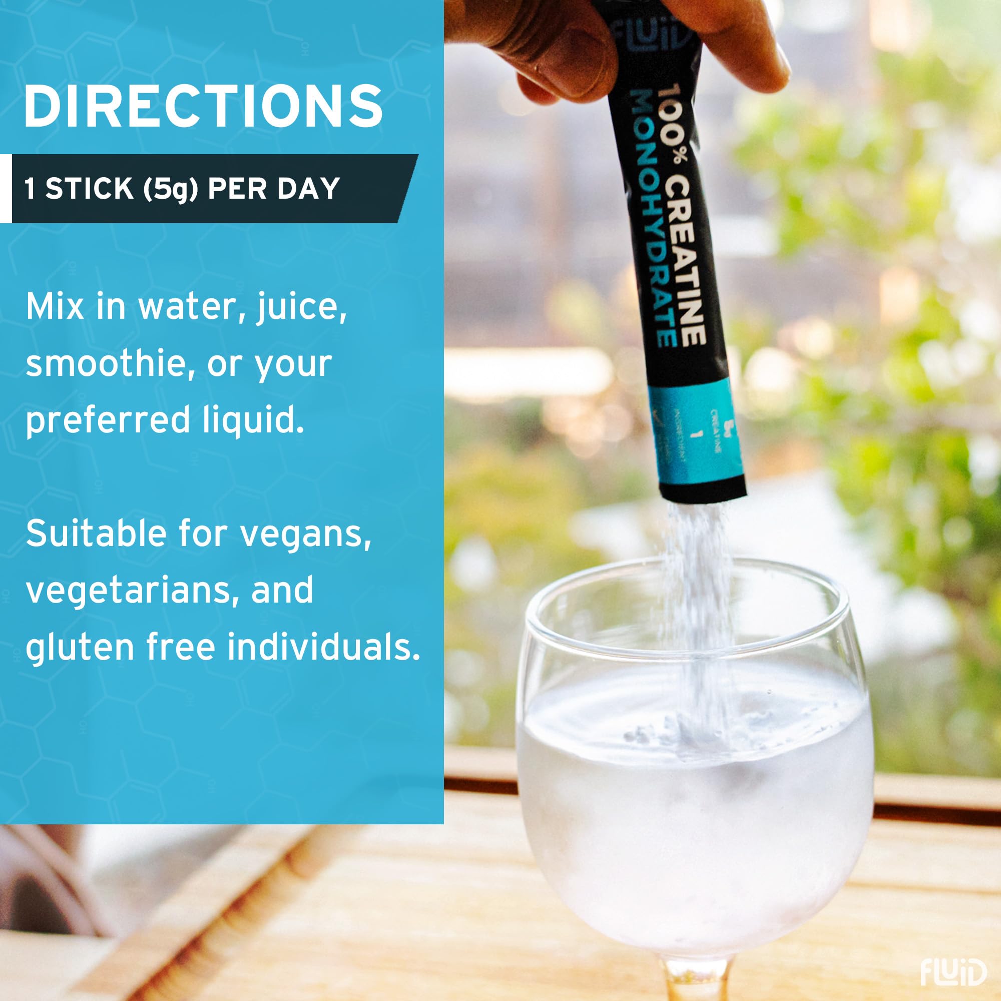 Single-serving stick packs for Fluid Creatine Monohydrate