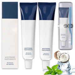 Product packaging for Fluoride-Free Hydroxyapatite Toothpaste with Coconut Oil and Xylitol