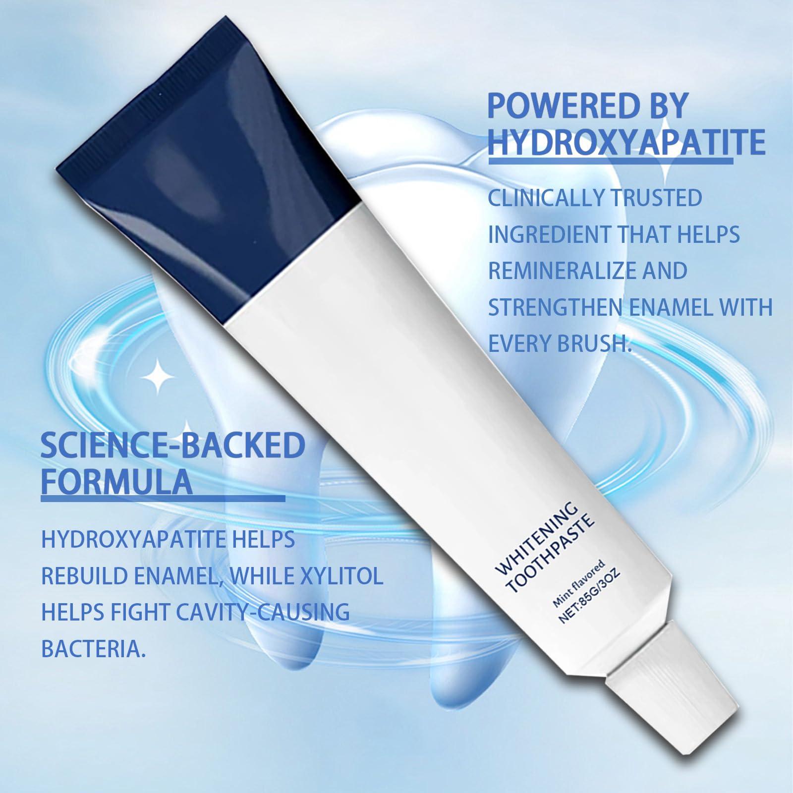 Nano hydroxyapatite illustration aligning with enamel repair concept