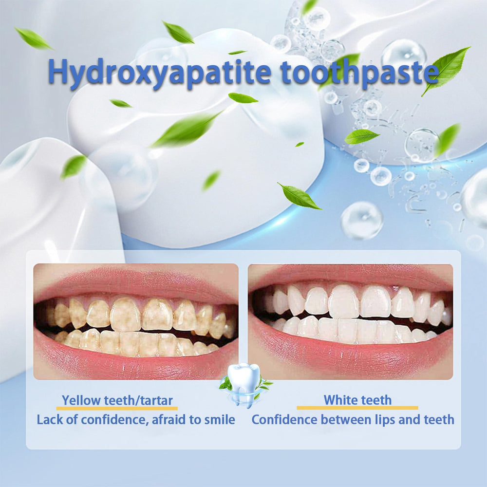 Enamel whitening effect demonstration with hydroxyapatite