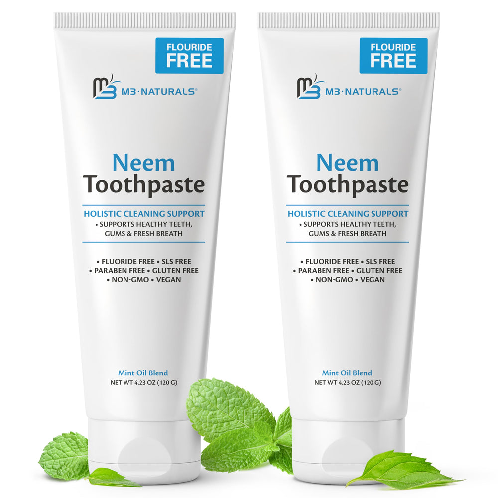 Front view of Fluoride-Free Neem Toothpaste Pack of 2 (120 g) with mint