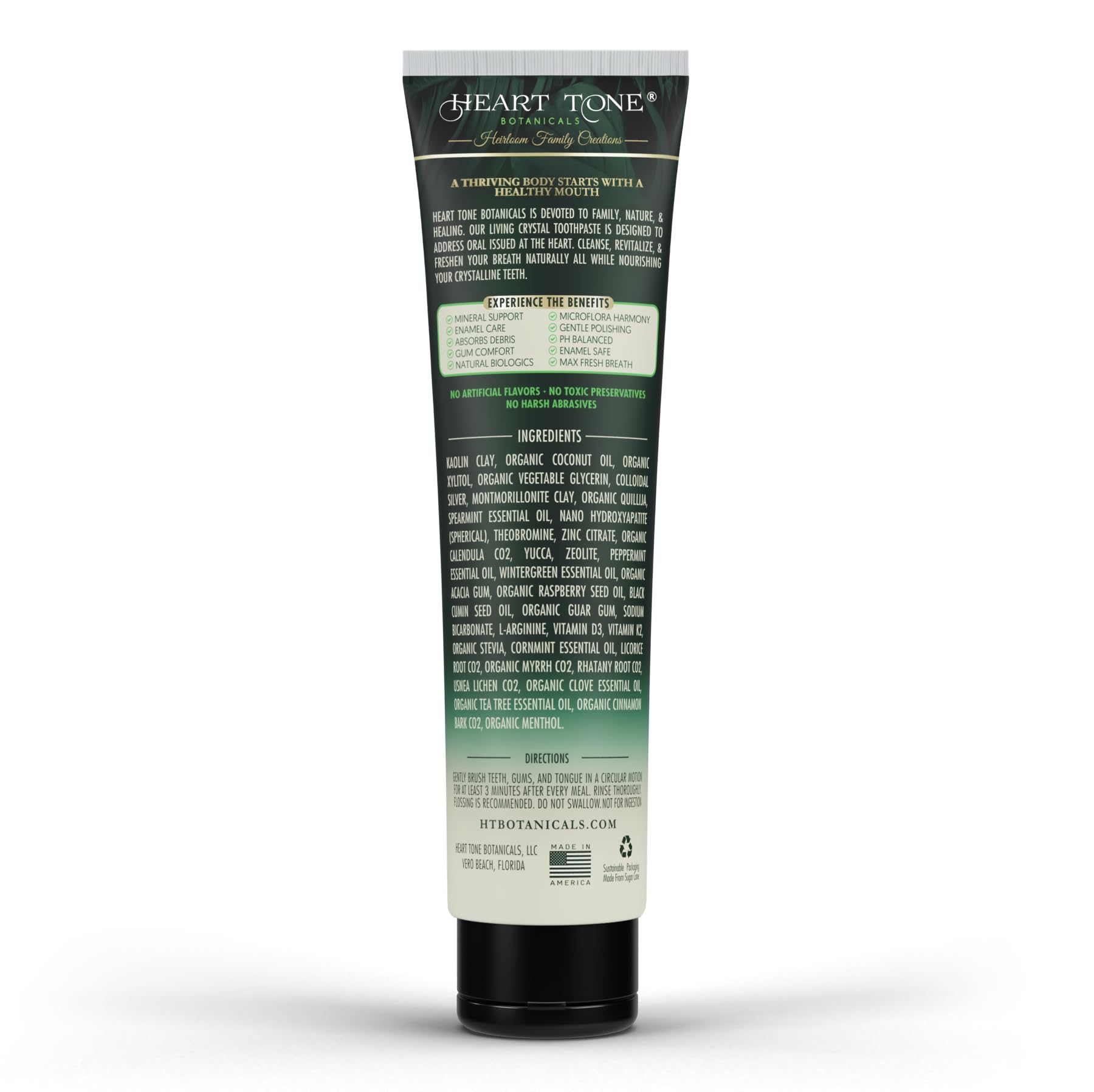 Fluoride-free toothpaste packaging front view