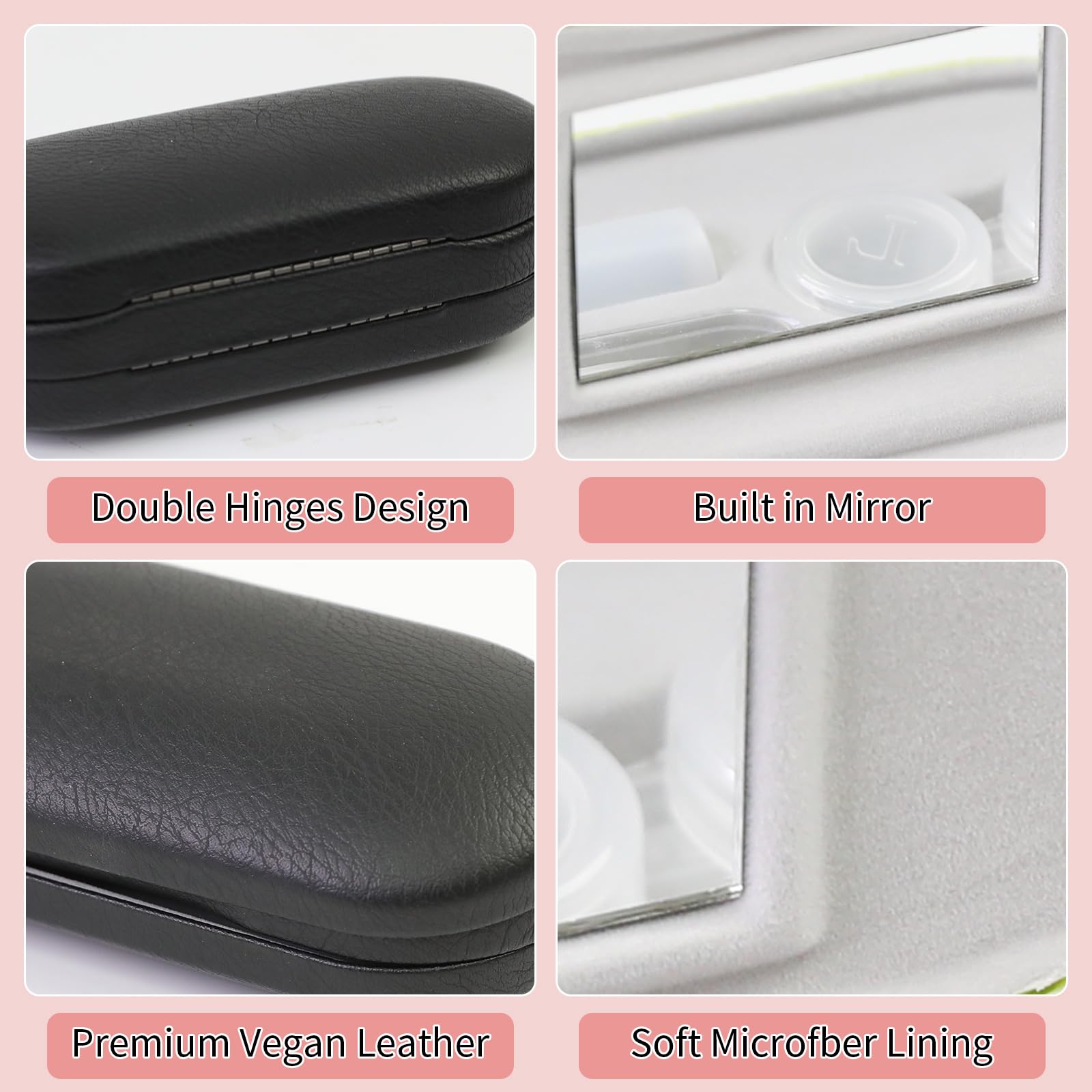 Close-up of the black PU leather hard shell exterior