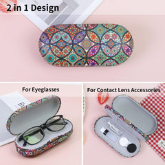 Case with built-in mirror visible inside