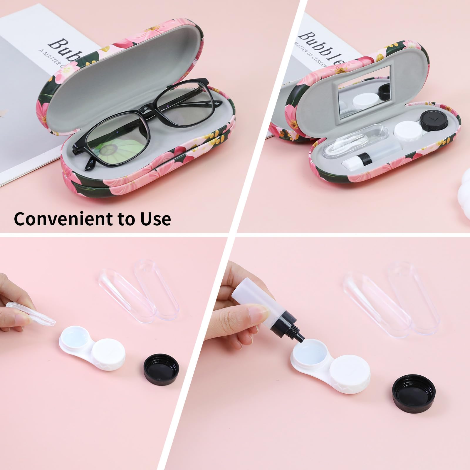 Includes contact lens boxes, solution bottle, remover tool and tweezer
