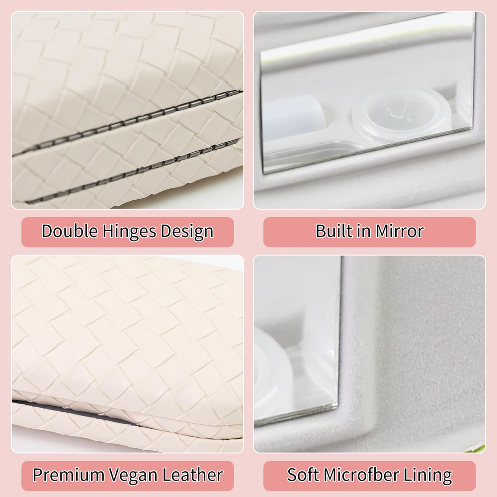Interior with built-in mirror for easy contact lens use