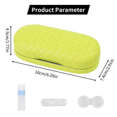 Open double-sided hard shell case with built-in mirror in Lime