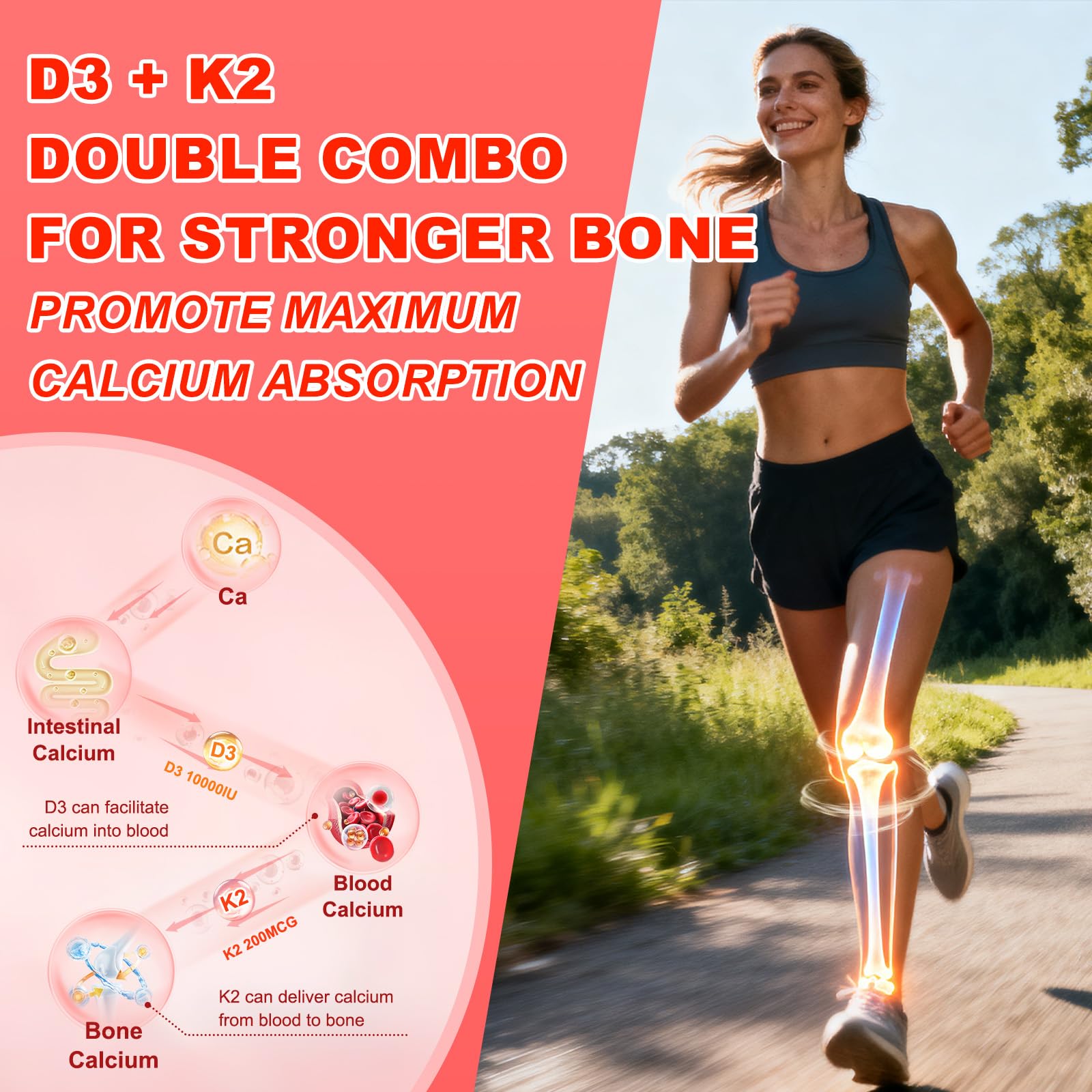 Strawberry-flavored Flyrocer D3 K2 gummies